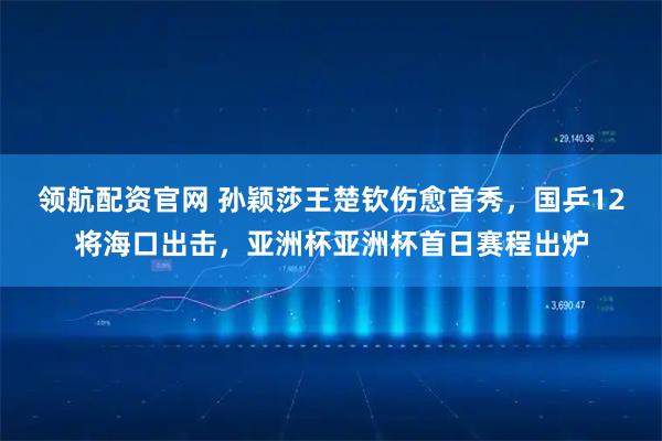 领航配资官网 孙颖莎王楚钦伤愈首秀，国乒12将海口出击，亚洲杯亚洲杯首日赛程出炉